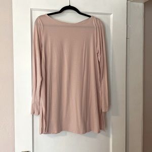 Eileen Fisher Light Pink Long Sleeve Mini Tshirt Dress Size M